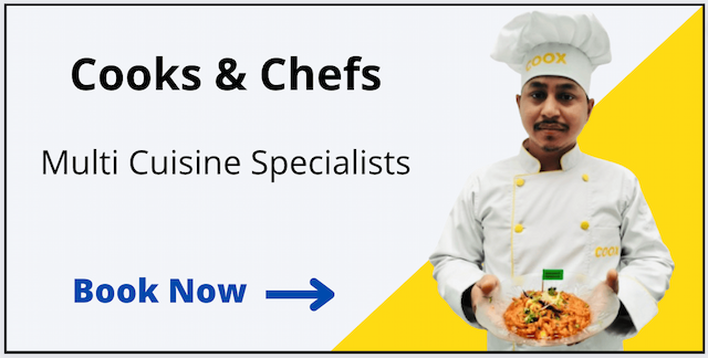 Book trained professional cooks chefs at home. Best personal chef services via COOX. Hire top rated cooks chefs near me