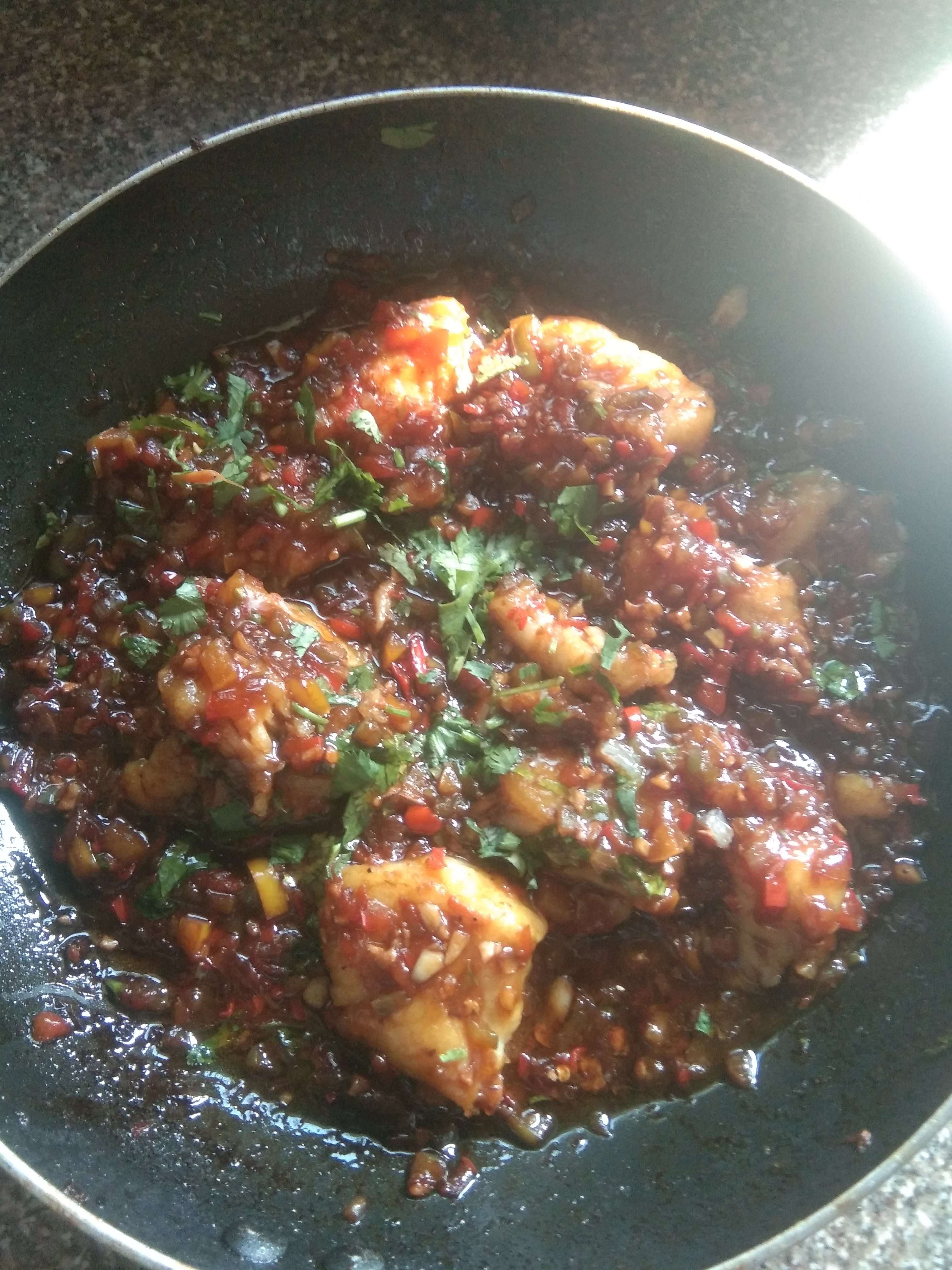Tasty Thai Chilli Fish (Gravy) cooked by COOX chefs cooks during occasions parties events at home