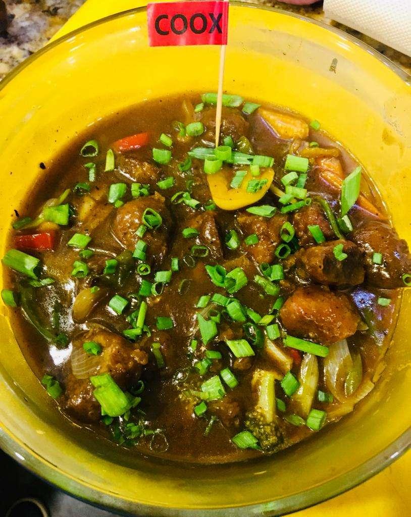 Delicious Lamb in Black Bean Sauce prepared by COOX
