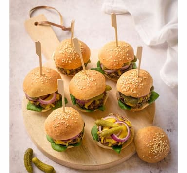 Tasty Mini Veg Burgers cooked by COOX chefs cooks during occasions parties events at home