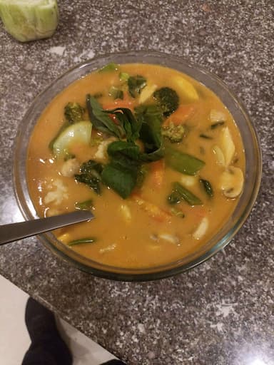 Tasty Red Thai Curry cooked by COOX chefs cooks during occasions parties events at home