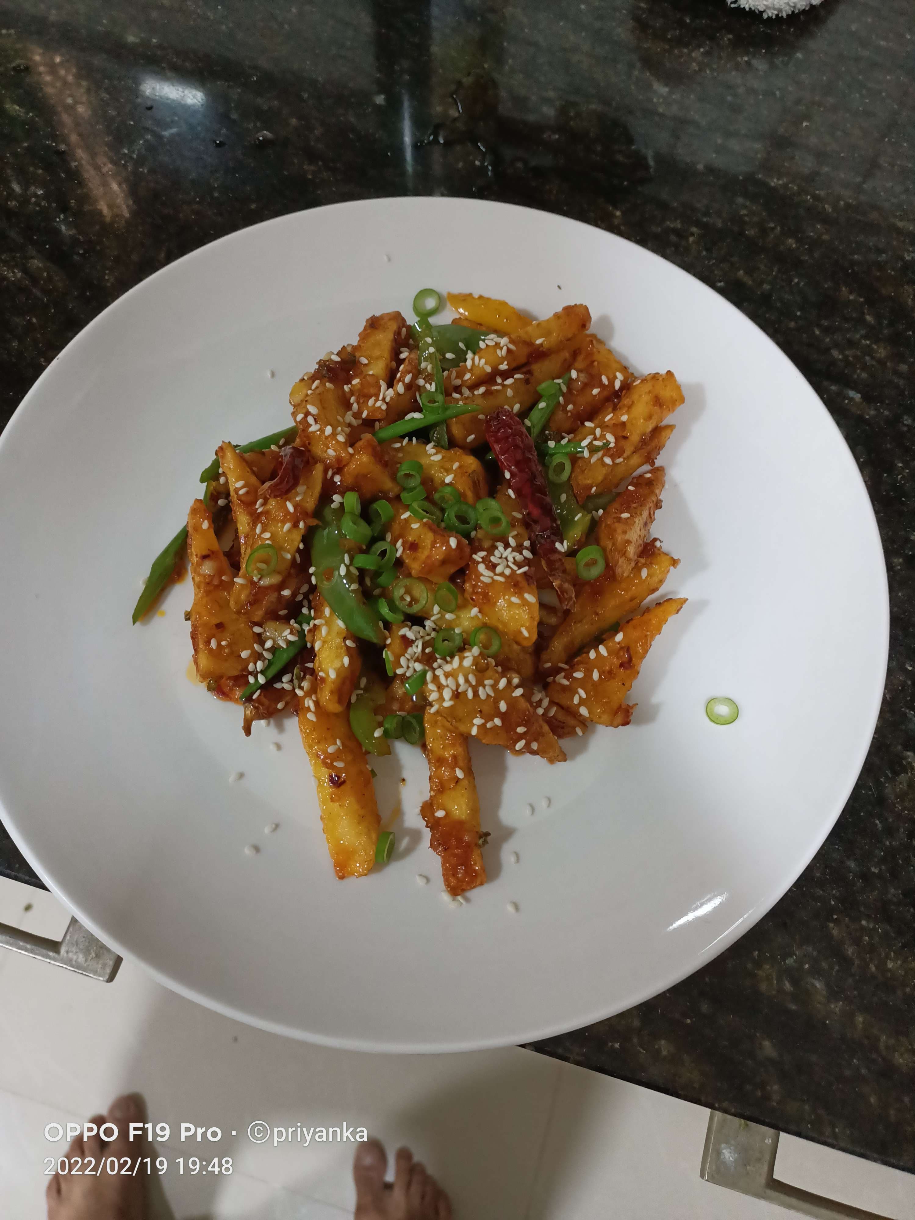 Delicious Honey Chilly Potato prepared by COOX