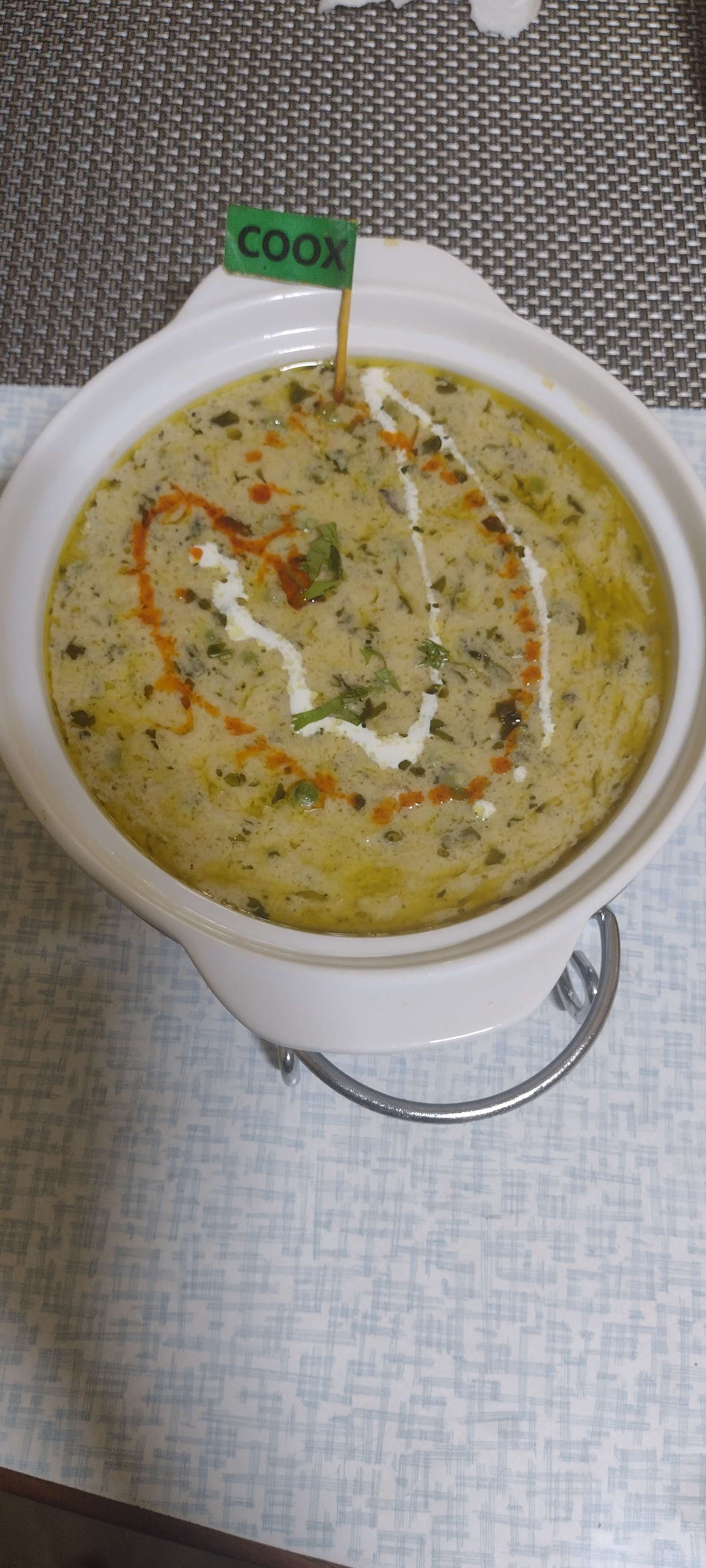 Tasty Methi Matar Malai cooked by COOX chefs cooks during occasions parties events at home