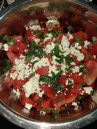 Tasty Watermelon Feta Salad cooked by COOX chefs cooks during occasions parties events at home