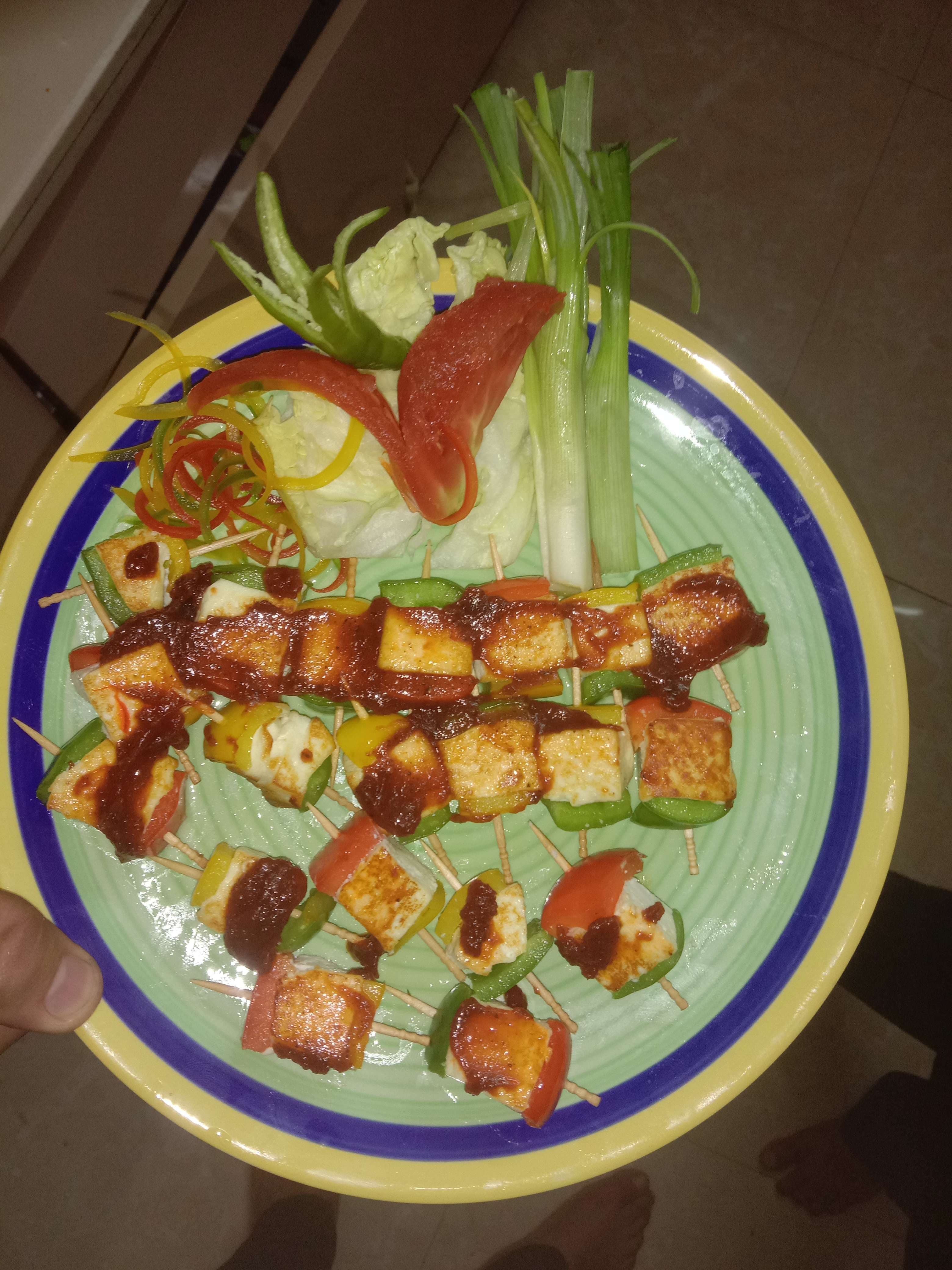 Tasty Paneer Shashlik cooked by COOX chefs cooks during occasions parties events at home