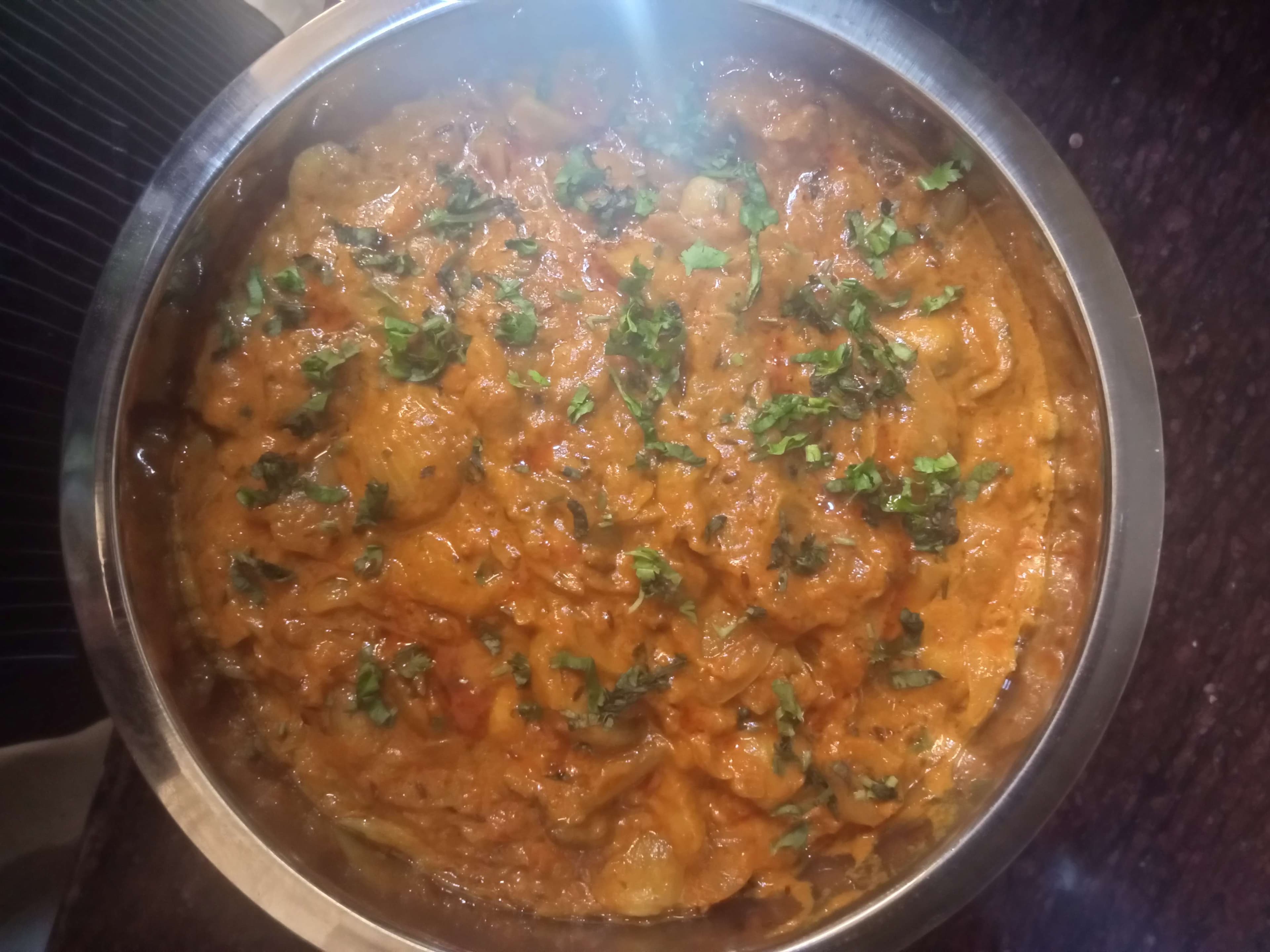 Tasty Mushroom do Pyaza cooked by COOX chefs cooks during occasions parties events at home