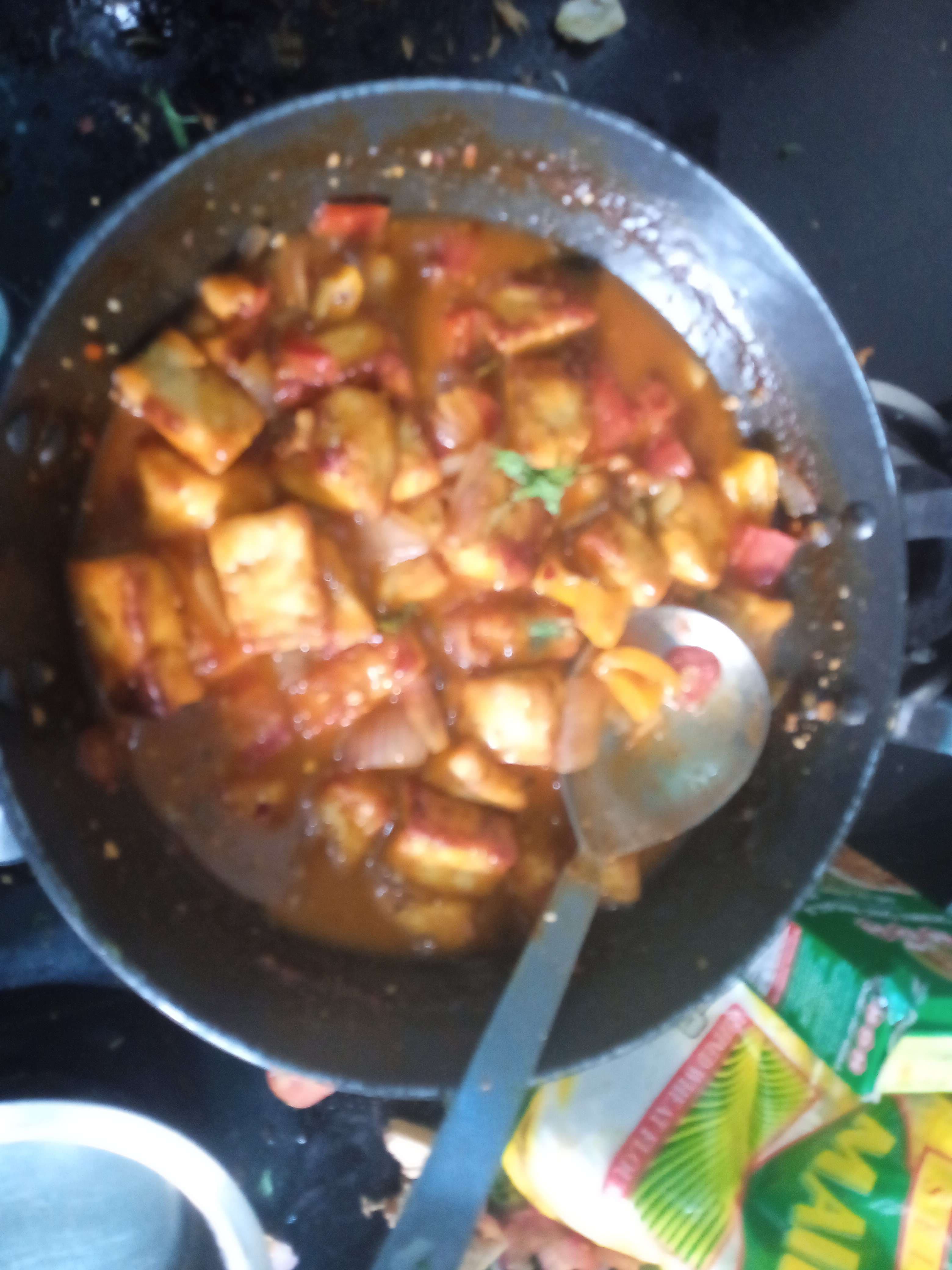 Tasty Chilli Paneer (Gravy) cooked by COOX chefs cooks during occasions parties events at home