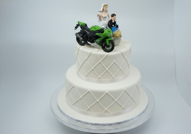 Motorcycle wedding cake