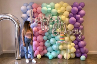 Dreamy Pastel Birthday Balloon Wall