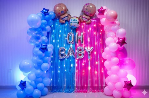 Half and Half Baby Shower Decoration