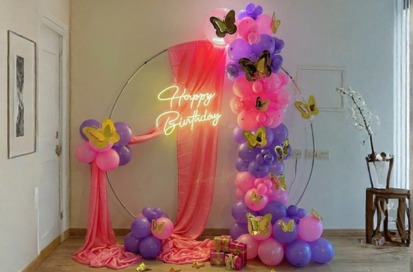 Happy Birthday Pink Butterflies Theme