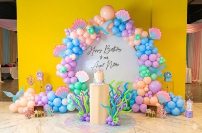 Mermaid Theme Birthday Ring Decor