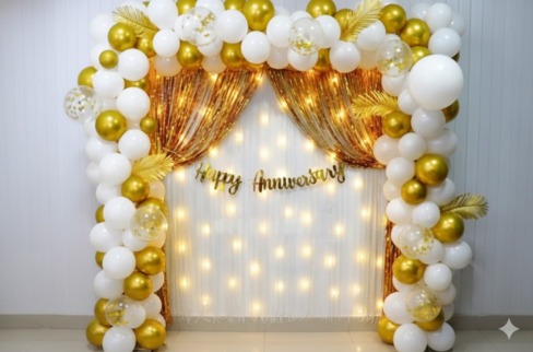 White Gold Enchantment Anniversary Decor