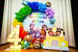 4th Birthday Cocomelon Theme Ring Decor