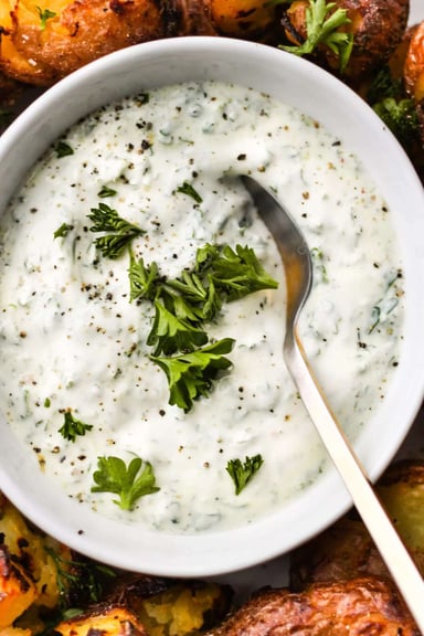 Tasty Yogurt Parsley Dip cooked by COOX chefs cooks during occasions parties events at home