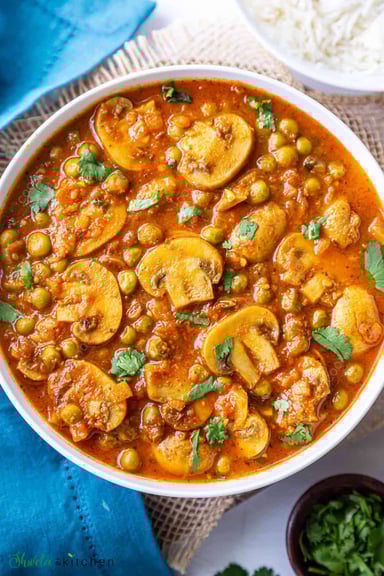 Tasty Matar Mushroom cooked by COOX chefs cooks during occasions parties events at home
