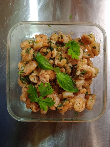 Tasty Red Chilli Prawns cooked by COOX chefs cooks during occasions parties events at home