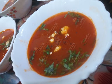 Tasty Tomato Basil Soup cooked by COOX chefs cooks during occasions parties events at home