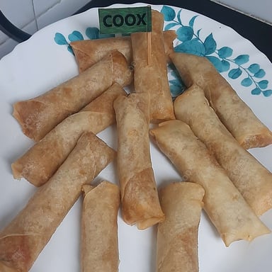 Tasty Veg Spring Rolls cooked by COOX chefs cooks during occasions parties events at home