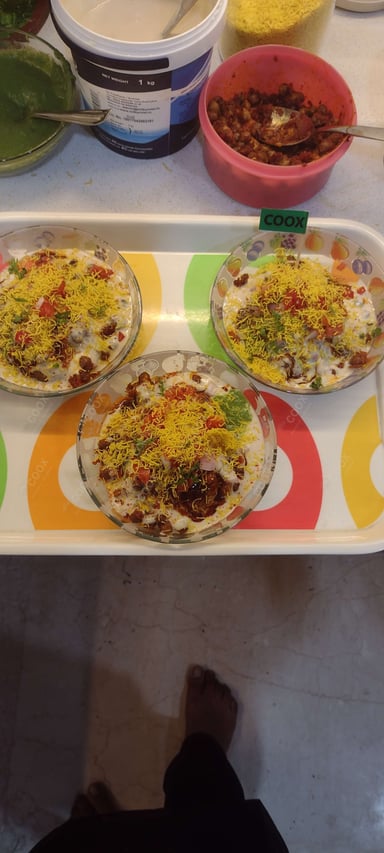 Tasty Aloo Tikki Chaat cooked by COOX chefs cooks during occasions parties events at home