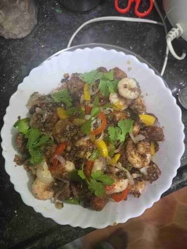Tasty Prawns Salt and Pepper cooked by COOX chefs cooks during occasions parties events at home