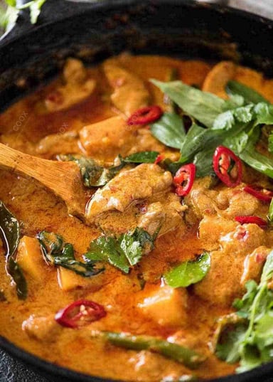 Tasty Red Thai Curry cooked by COOX chefs cooks during occasions parties events at home