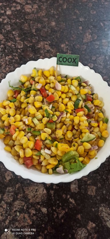 Tasty Corn Chaat cooked by COOX chefs cooks during occasions parties events at home