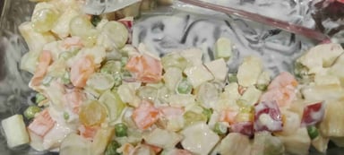 Tasty Russian Salad cooked by COOX chefs cooks during occasions parties events at home