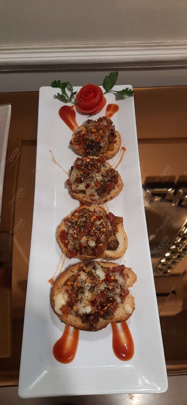Tasty Tomato Mushroom Bruschetta cooked by COOX chefs cooks during occasions parties events at home
