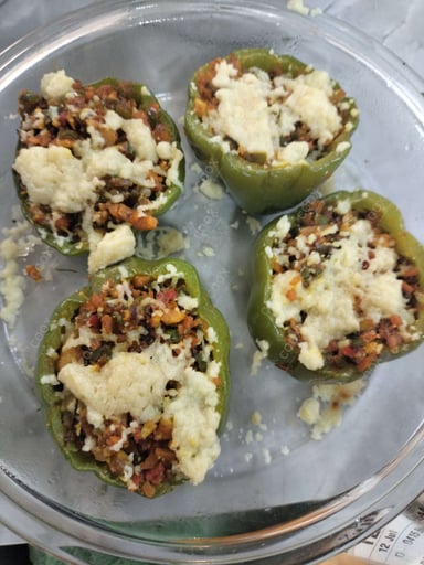 Tasty Bharwa Shimla Mirch cooked by COOX chefs cooks during occasions parties events at home