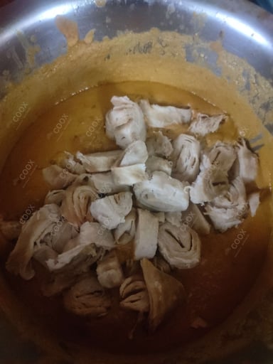 Tasty Soya Chaap (Gravy) cooked by COOX chefs cooks during occasions parties events at home