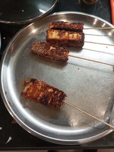 Tasty Thai Paneer Satay cooked by COOX chefs cooks during occasions parties events at home