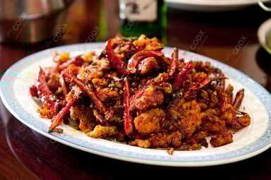 Tasty Crispy Chilli Lamb cooked by COOX chefs cooks during occasions parties events at home