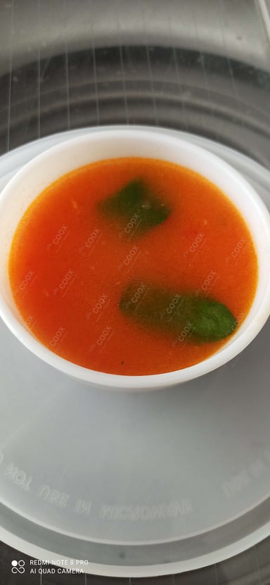 Tasty Tomato Basil Soup cooked by COOX chefs cooks during occasions parties events at home