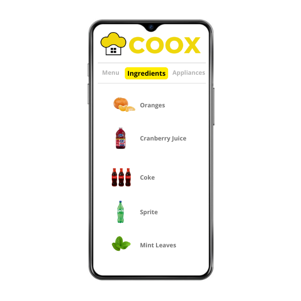 2. Ingredients List is shared