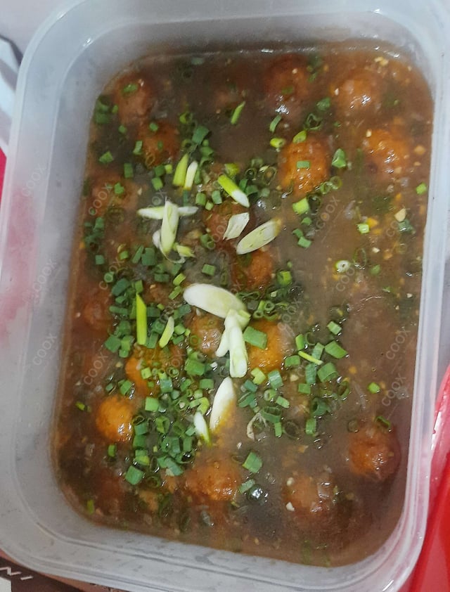 Tasty Veg Manchurian (Gravy) cooked by COOX chefs cooks during occasions parties events at home