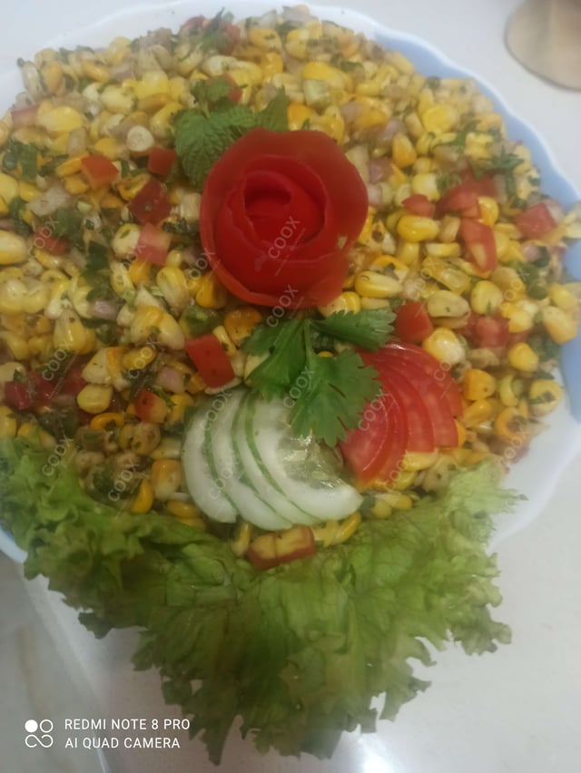 Tasty Corn Chaat cooked by COOX chefs cooks during occasions parties events at home