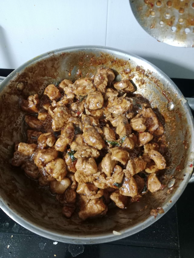 Tasty Thai Basil Chicken cooked by COOX chefs cooks during occasions parties events at home