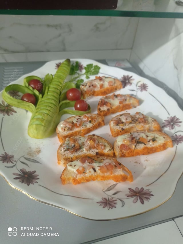 Tasty Tomato Mushroom Bruschetta cooked by COOX chefs cooks during occasions parties events at home