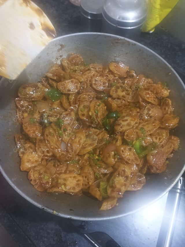 Delicious Chilli Lotus Stem prepared by COOX