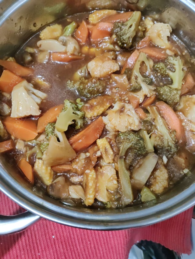 Delicious Mix Veg in Hot Garlic Sauce prepared by COOX