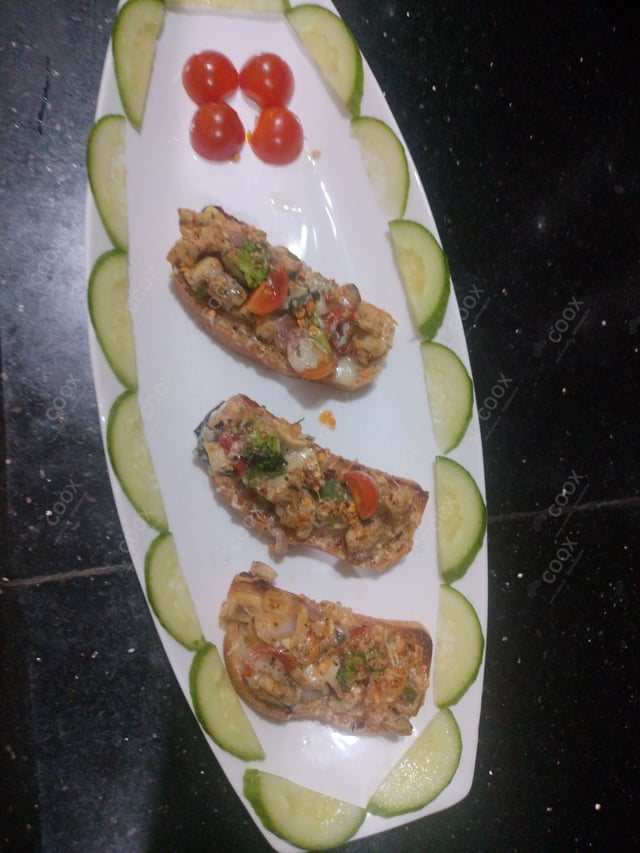 Delicious Tomato Mushroom Bruschetta prepared by COOX