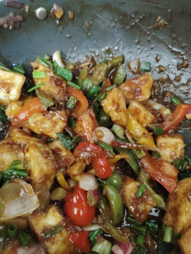 Delicious Chilli Paneer (Dry) prepared by COOX