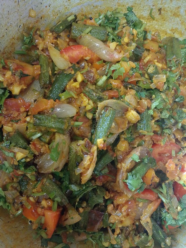 Delicious Bhindi do Pyaza prepared by COOX