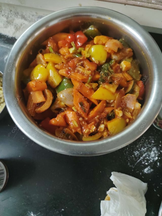 Delicious Mix Veg in Hot Garlic Sauce prepared by COOX