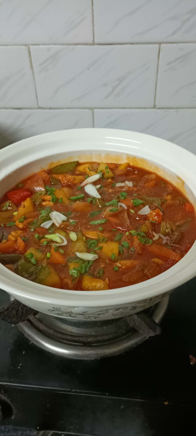 Delicious Mix Veg in Hot Garlic Sauce prepared by COOX