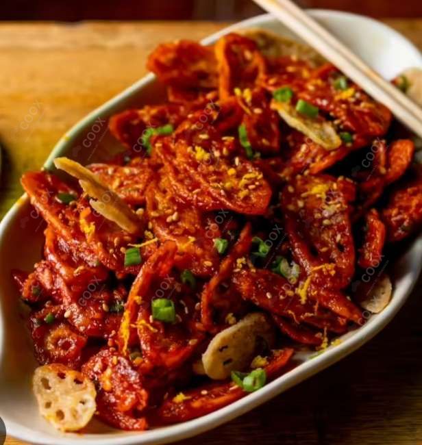 Delicious Chilli Lotus Stem prepared by COOX