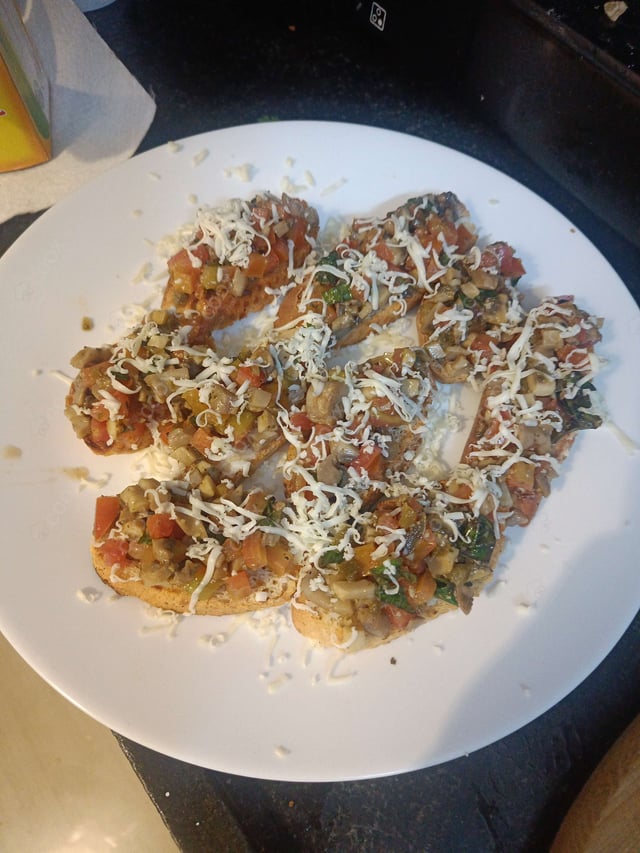 Delicious Tomato Mushroom Bruschetta prepared by COOX
