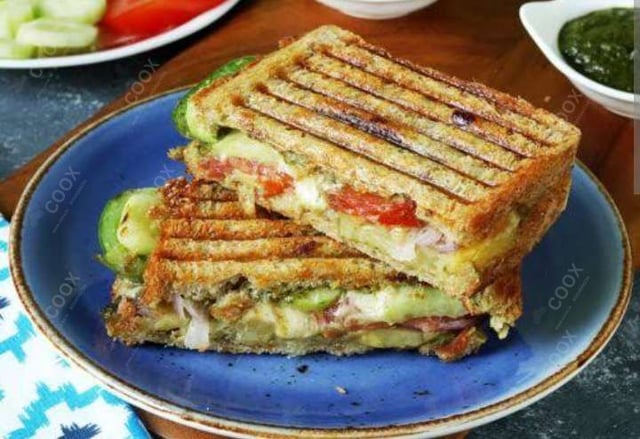 Tasty Grilled Veg Sandwiches cooked by COOX chefs cooks during occasions parties events at home