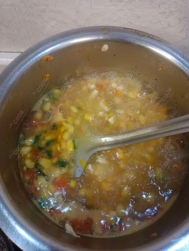 Tasty Chicken Sweet Corn Soup cooked by COOX chefs cooks during occasions parties events at home